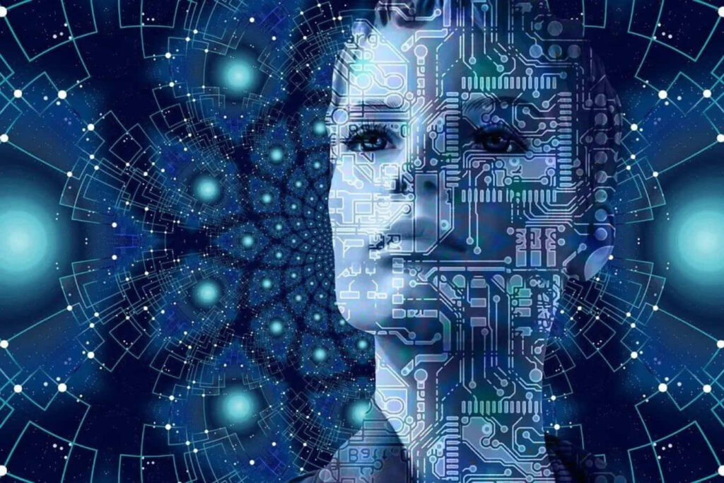Futuristic Wallpaper: AI Meets Human Innovation in Cosmic Design