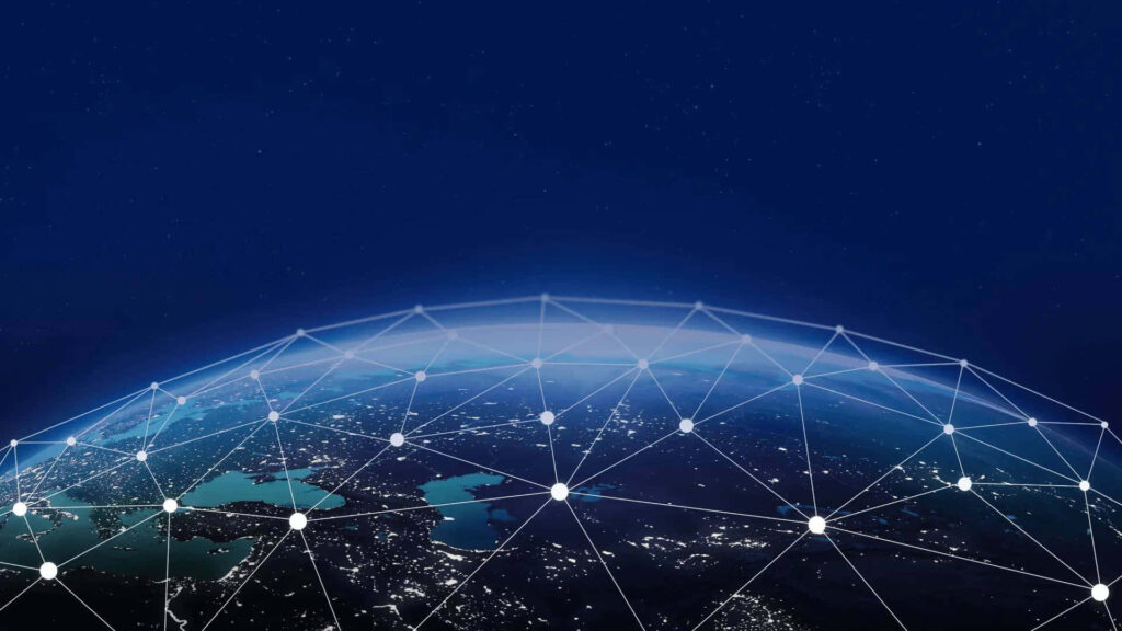 Futuristic Global Connectivity Wallpaper: Starry Night Network Design