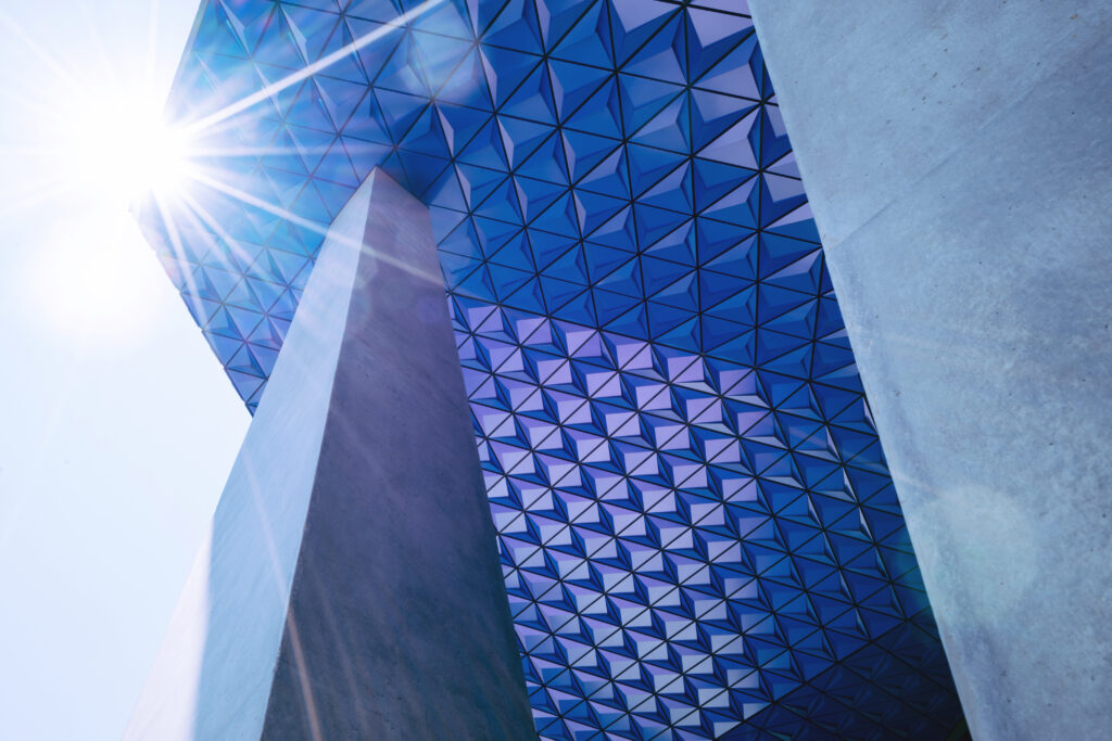 Futuristic Wallpaper: Modern Architecture with Geometric Patterns