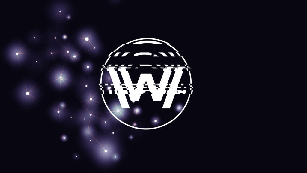 Cosmic Westworld Logo Wallpaper: Futuristic Design & Starry Ambiance