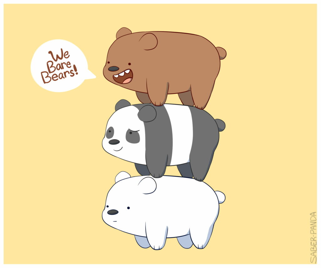 Cute Trio of We Bare Bears Graces Your Screen: QHD Wallpaper Background