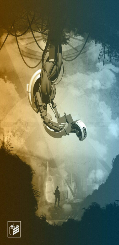 GLaDOS Wallpaper: Iconic AI in Dystopian Portal 2 Art