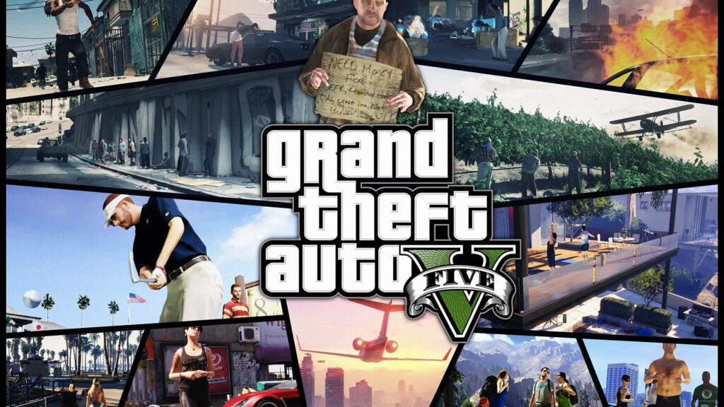 GTA 5: Immersive Multiple Split-Screen Montage in Striking 4K Resolution Wallpaper
