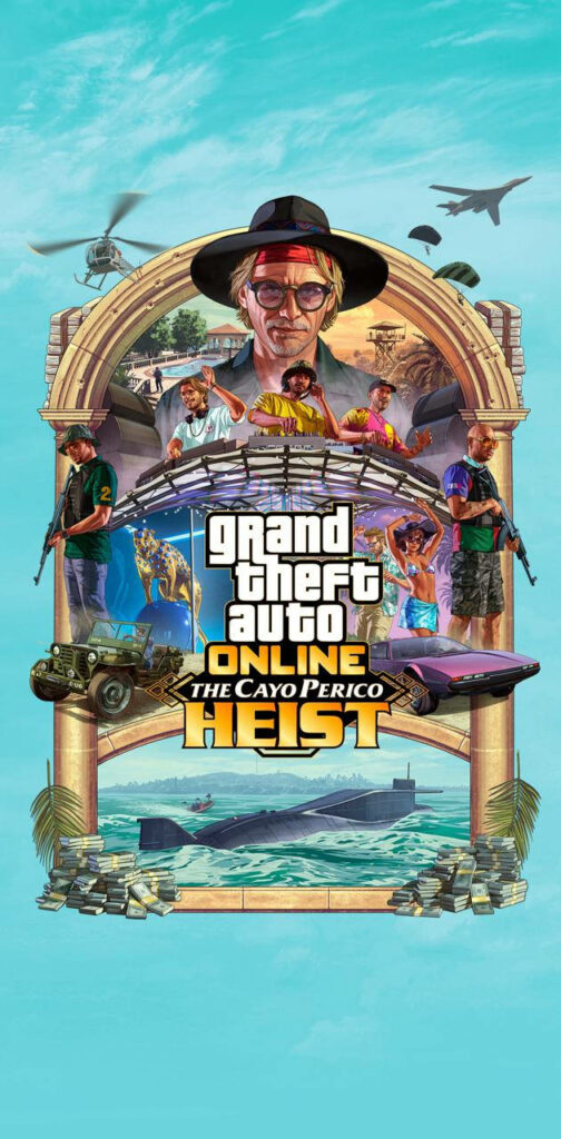 Chaos in Cayo Perico - GTA 5 Mobile Game Poster Wallpaper