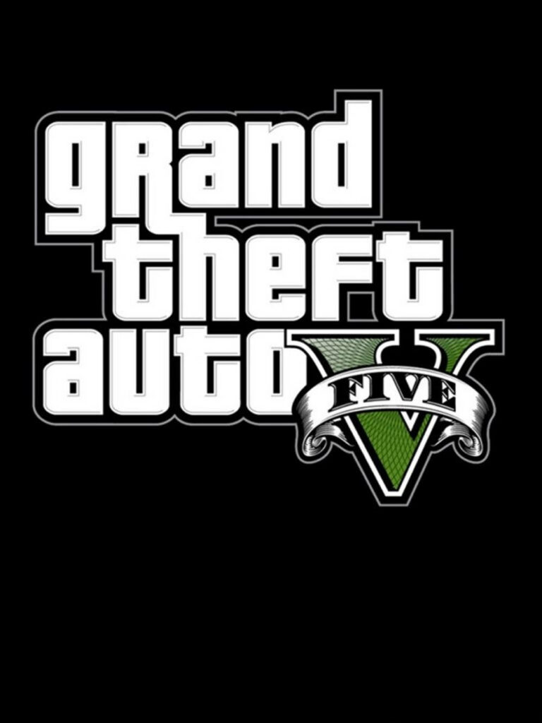 GTA 5 Logo: Gaming Artistry on a Stylish Black Canvas Wallpaper
