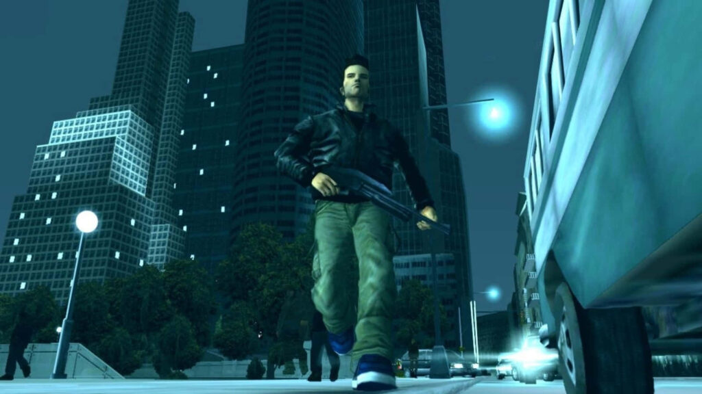 Grand Theft Auto: Guns Blazing in the Endless Cityscape Wallpaper
