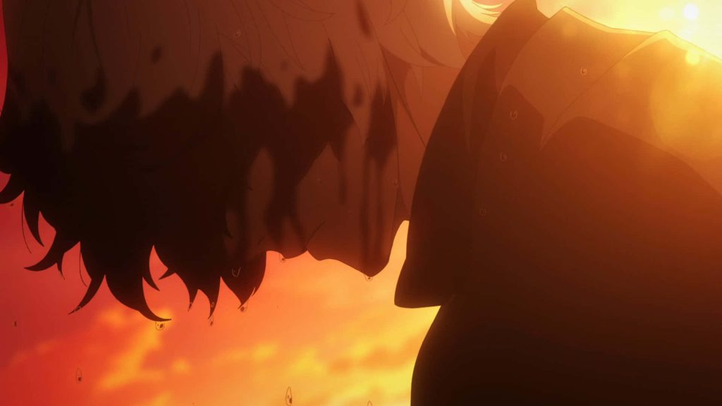 Gabimaru from Hells Paradise close up profile sunset glow dramatic shadows anime wallpaper