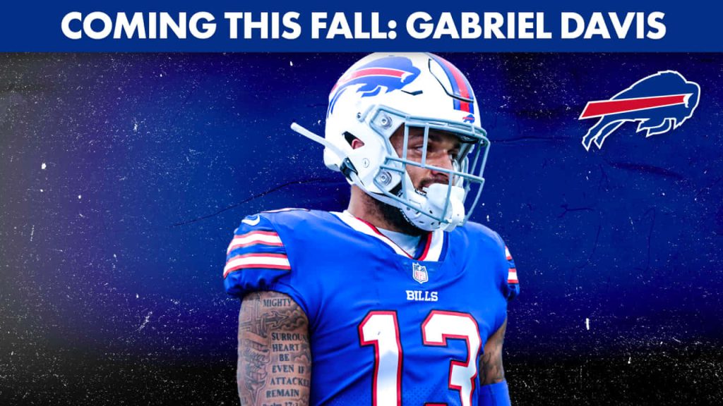 Gabriel Davis Buffalo Bills wallpaper blue jersey navy background NFL fan digital tribute