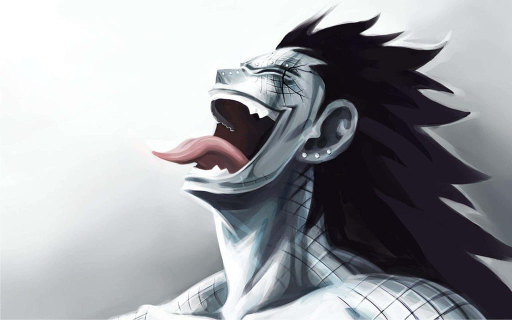 Gajeel Redfox Fairy Tail Iron Dragon Slayer mid-transformation detailed anime wallpaper