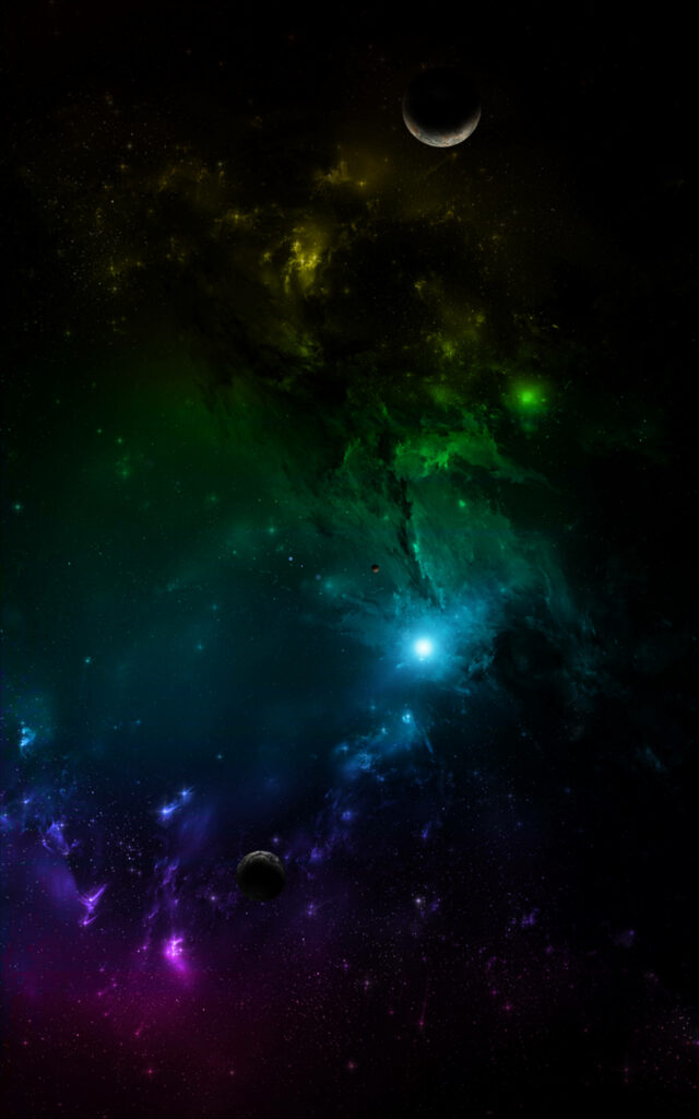 The Cosmic Spectrum: Multicolored Universe Cell Phone Art Wallpaper