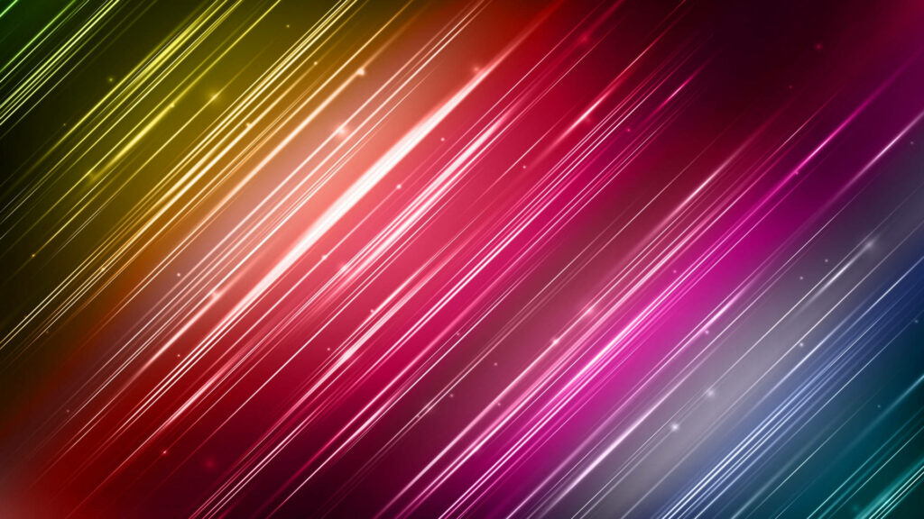 Vibrant abstract diagonal lines background with yellow red pink teal and sparkling light effects Wallpaper
