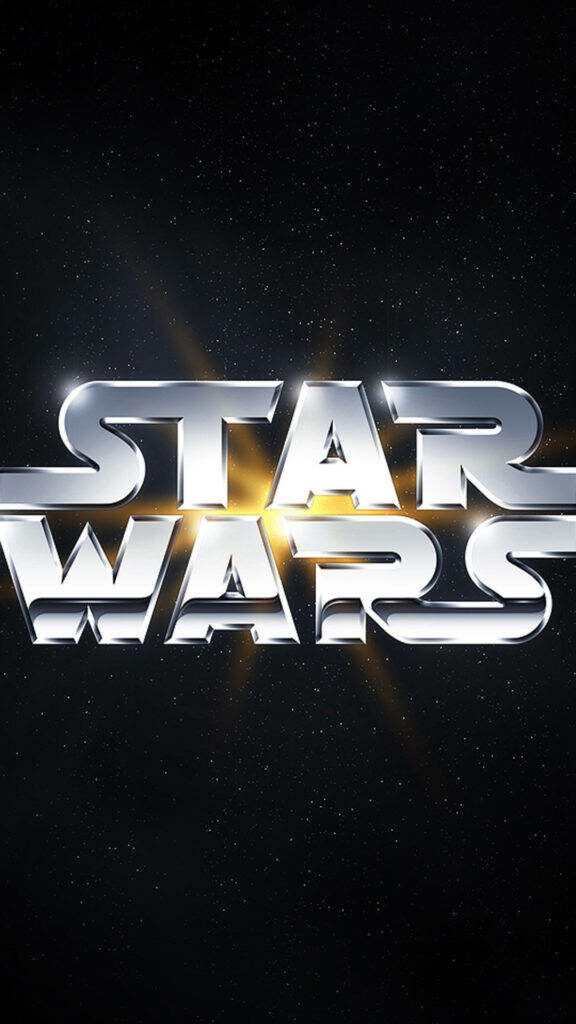 Galactic Journey: Iconic Star Wars Logo Illuminates iPhone 6 Plus Screen Wallpaper