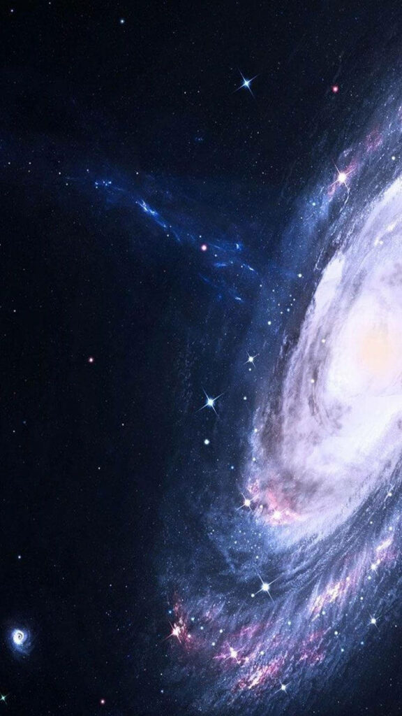 Glowing Milky Way Galaxy Shining in the Infinite Darkness: Stellar Space iPhone Background Wallpaper