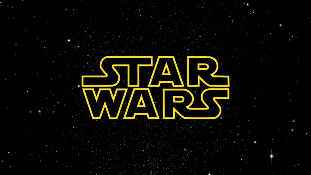 Iconic Space Text: Immersive Star Wars Logo in a Captivating Background Photo Wallpaper
