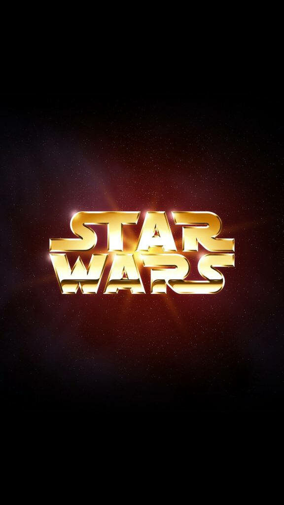 Interstellar Aesthetics: A Glittering Golden Star Wars Tribute for Your iPhone Wallpaper
