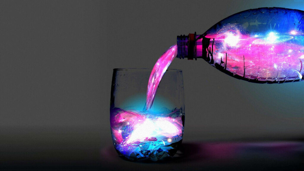 Pouring Cosmic Elixir: An Enchanting HD Visual Journey Wallpaper