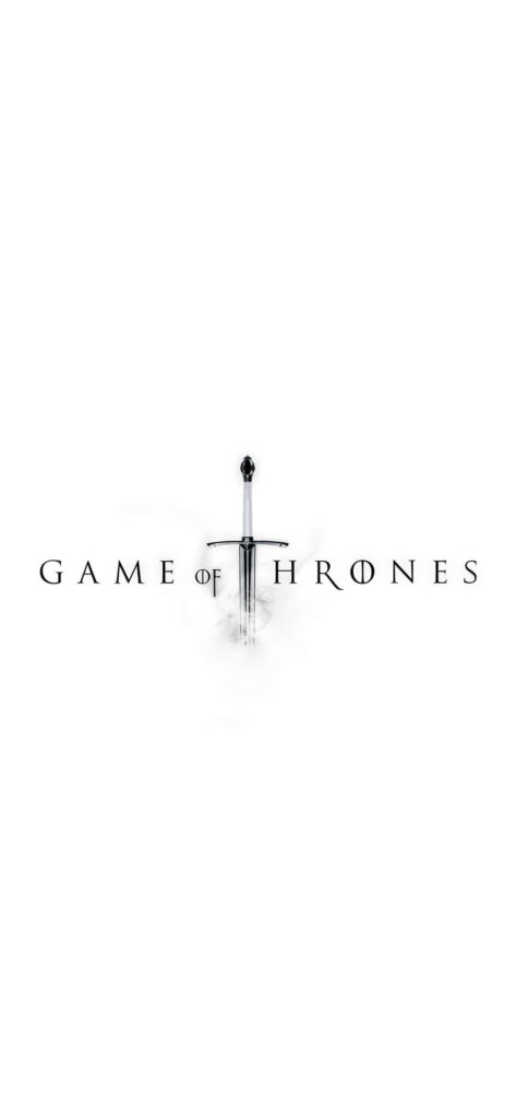 Game of Thrones Logo Wallpaper with Sword on White Background