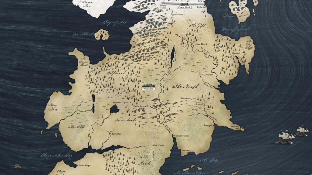 Detailed Game of Thrones North Map Wallpaper Background
