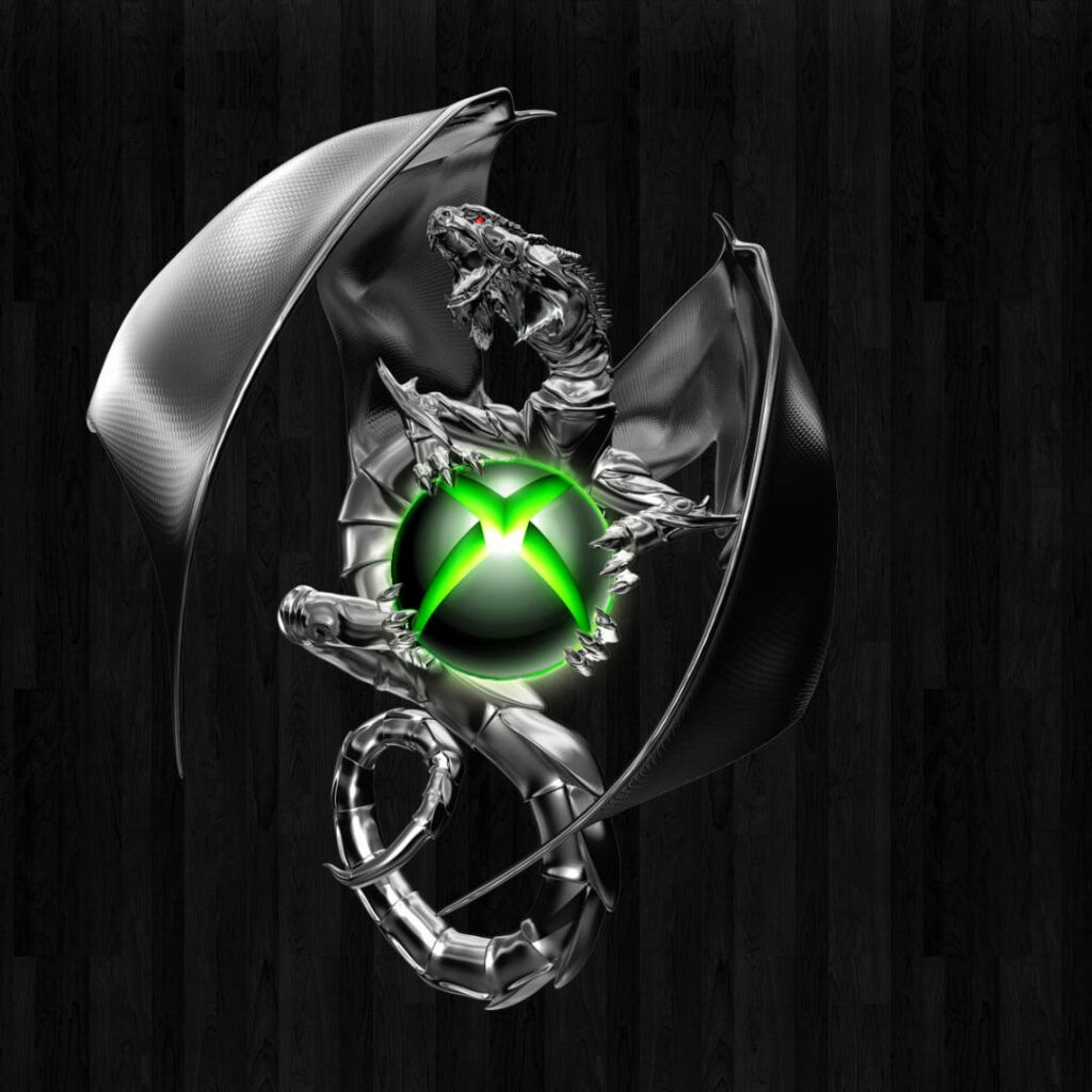 Mechanical Beast Carries the Icon of Xbox on a Mysterious Midnight Canvas Wallpaper