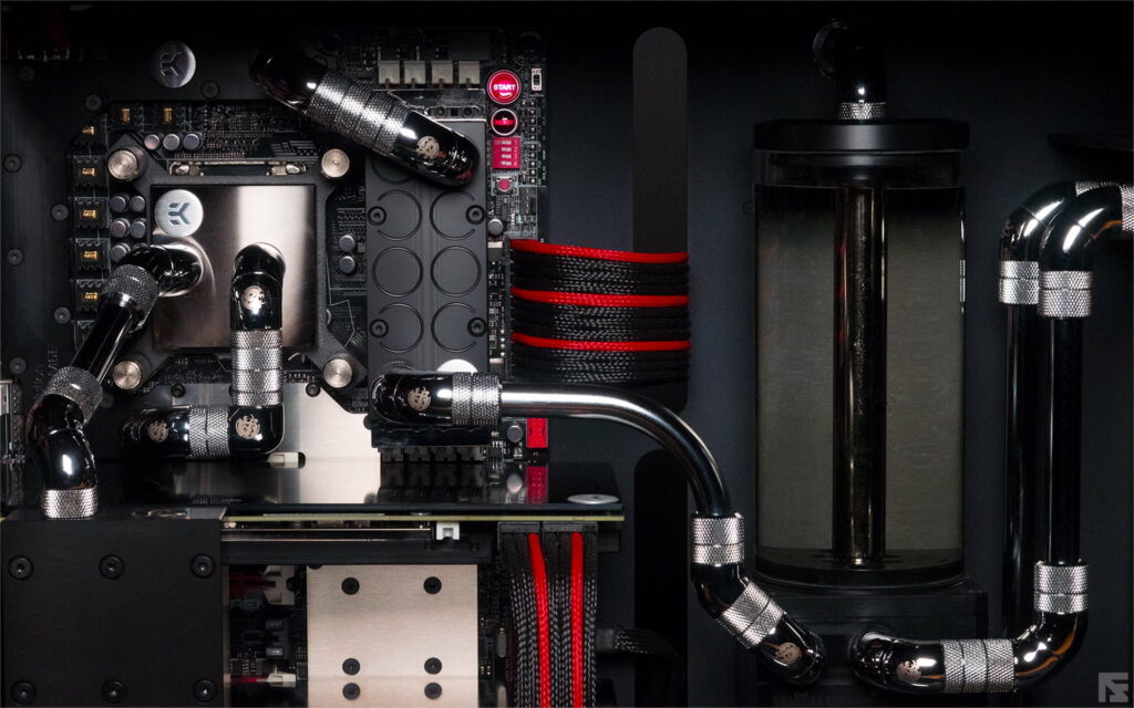 Unleashing Superior Gaming Potential: Immersive High-End Custom Gaming PC with Advanced Water Cooling System Wallpaper