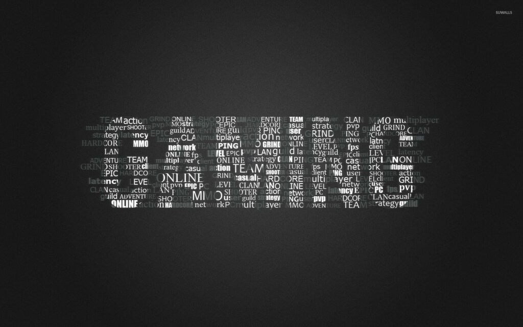 Game On: A Creative Gaming Text Cover Wallpaper on Dark Gray Background