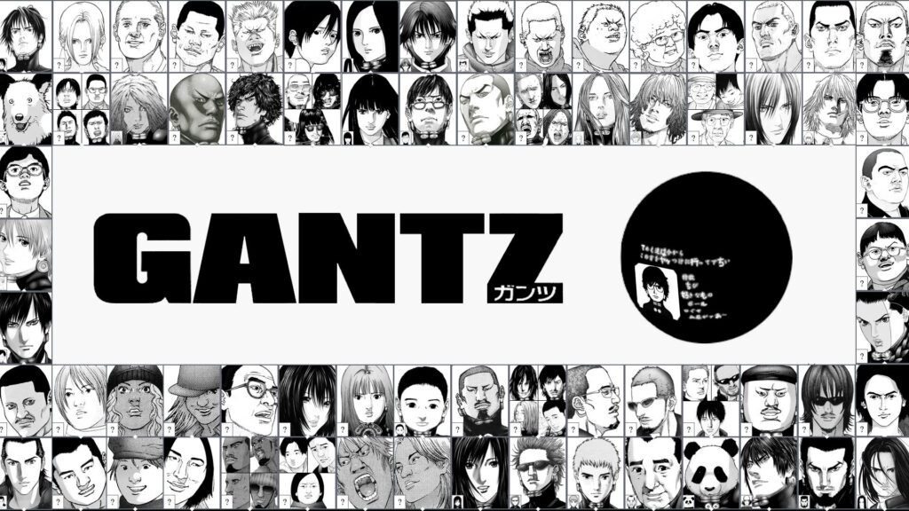 Immersive Monochrome Composition Encompassing the Vibrant Anime World of Gantz: Gazing Through the Abyss Wallpaper