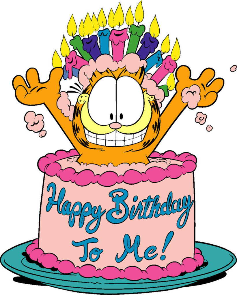 Garfield's Fun Birthday Cake Wallpaper: Happy Birthday To Me!