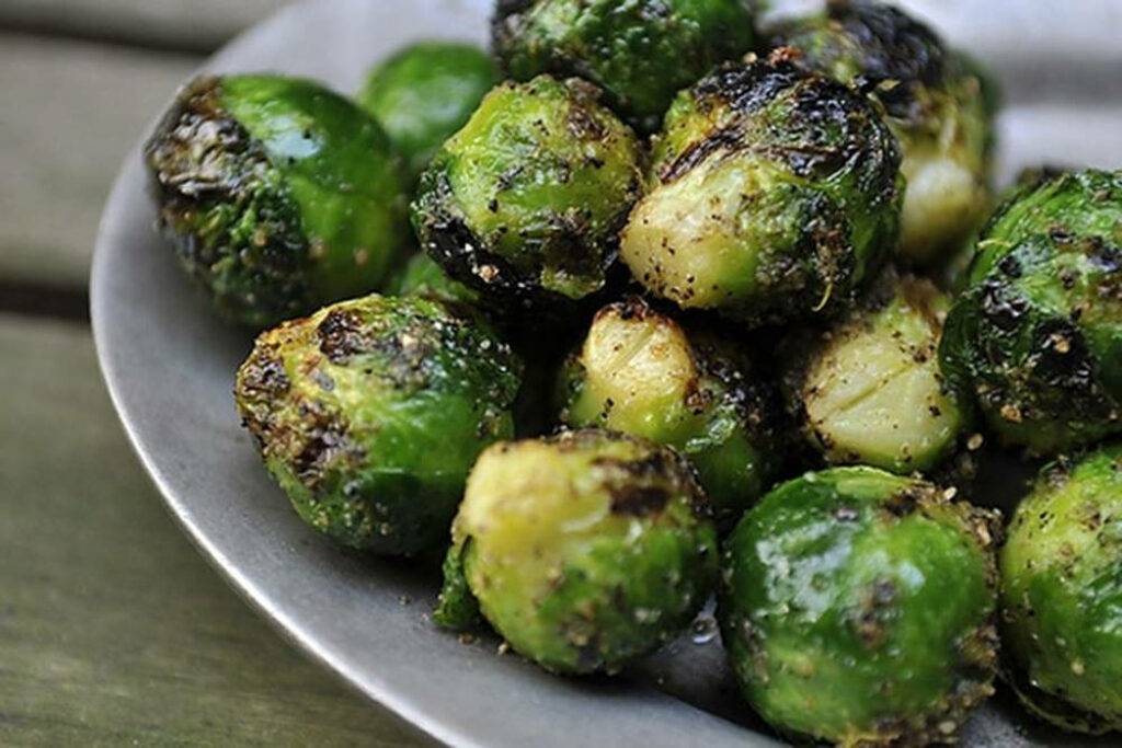 Vibrant Roasted Brussels Sprouts with Garlic Balsamic Glaze Wallpaper
