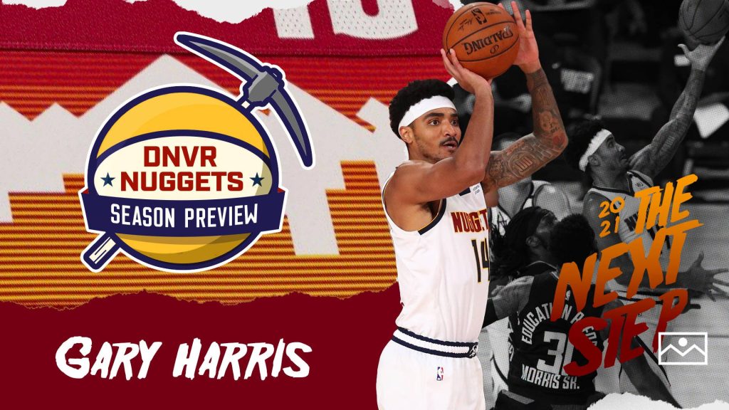 Gary Harris Denver Nuggets fan art wallpaper with number 14 jersey and dynamic basketball action shots