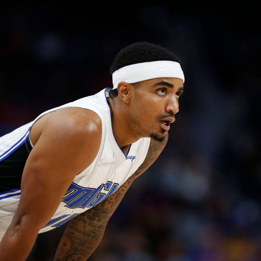 Orlando Magic Gary Harris intense white headband NBA player sports wallpaper background