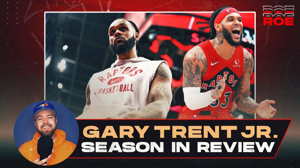 Gary Trent Jr Toronto Raptors season review wallpaper with training and game photos and host inset