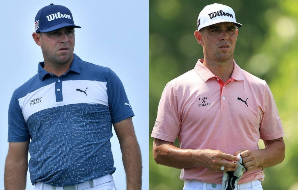 Split-screen of golfer Gary Woodland showing his impressive weight loss and fitness transformation Wallpaper
