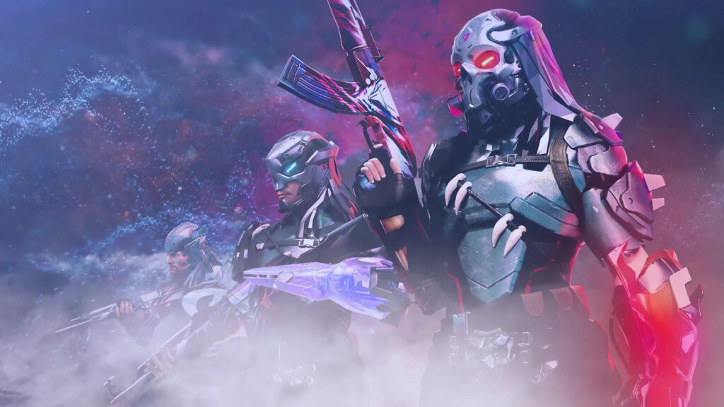 Warriors of Free Fire: Desktop Wallpaper of Masked Soldiers in the Heat of Battle