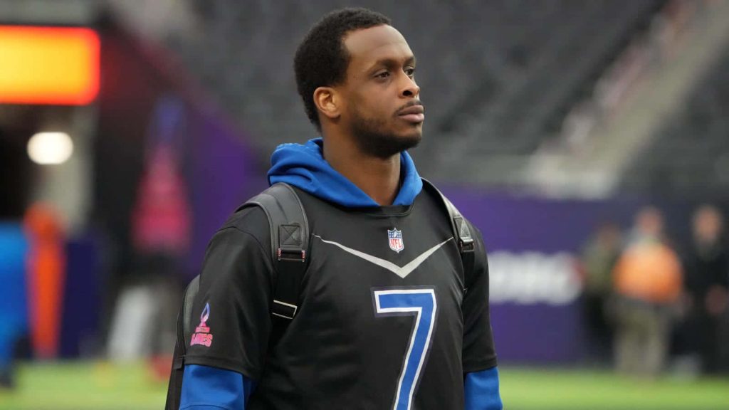 Geno Smith NFL quarterback in black Pro Bowl jersey number 7 focused on field wallpaper