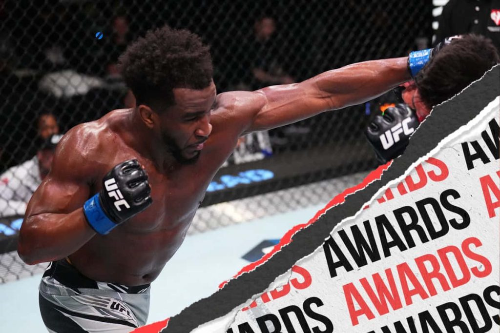 UFC welterweight Geoff Neal delivers powerful punch in intense octagon cage fight wallpaper