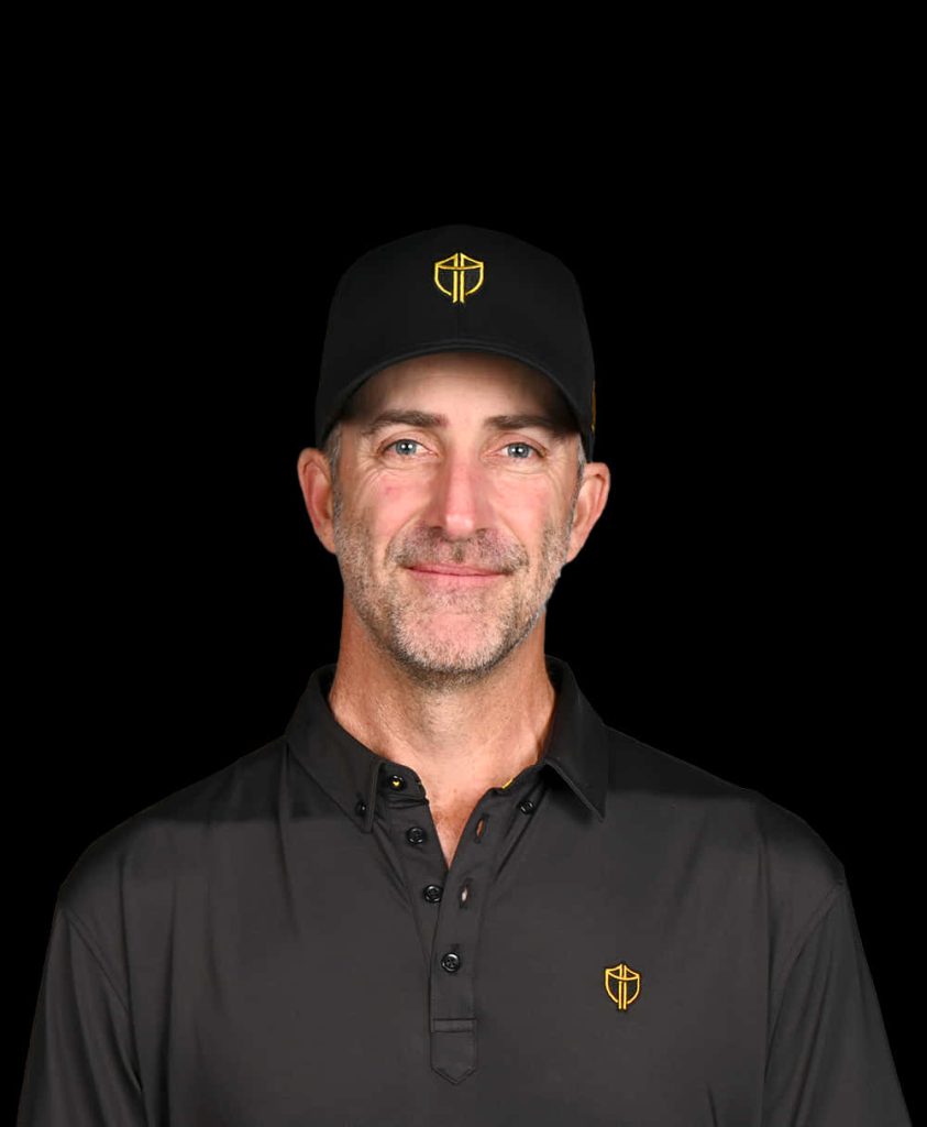 Professional headshot of Geoff Ogilvy LIV Golf team Ripper GC captain in black cap and polo Wallpaper