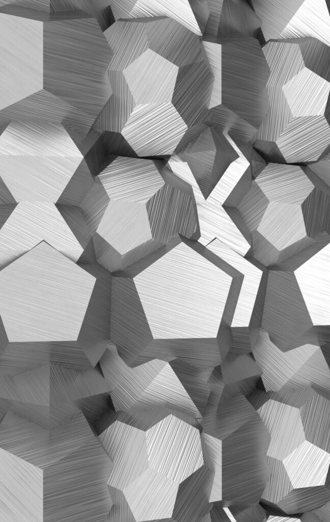 Dynamic 3D Geometric Wallpaper in Grayscale | Textured Background
