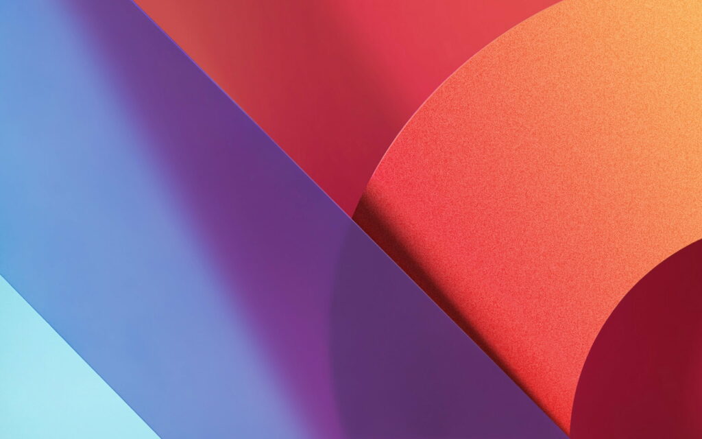 LG G6 stock wallpaper with smooth layered abstract geometric design in vibrant blue and purple