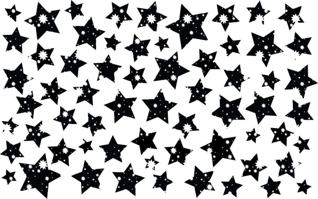 Geometric Star Pattern Black and White Wallpaper Background Design