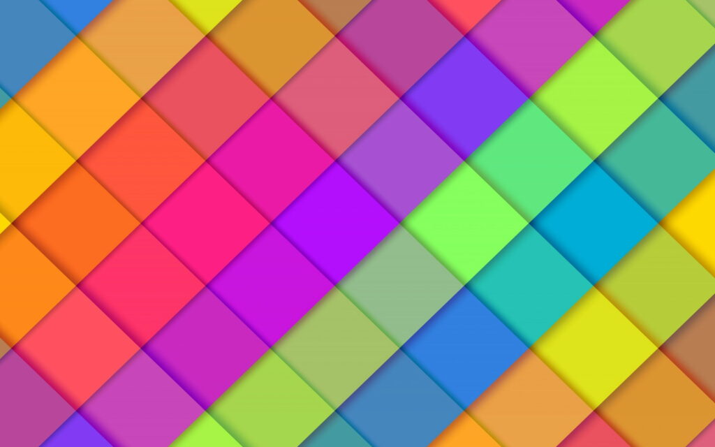 Vibrant QHD geometric wallpaper with colorful rhombuses diagonal grid modern material design