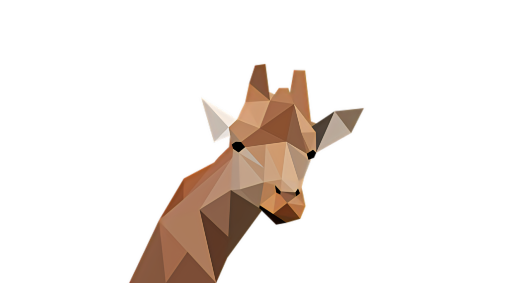 Geometric Giraffe Portrait: Low-Poly Art in Brown & Beige Wallpaper