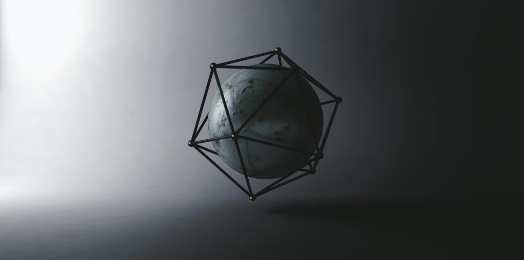 Geometric Icosahedron Wallpaper: Captivating Minimalist Design