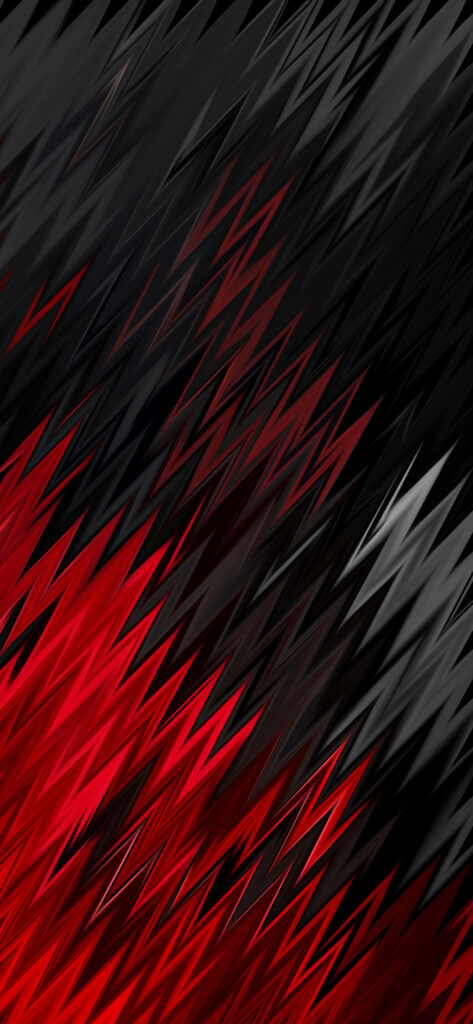 Fierce Geometry: Bold Red and Black Spikes iPhone Wallpaper