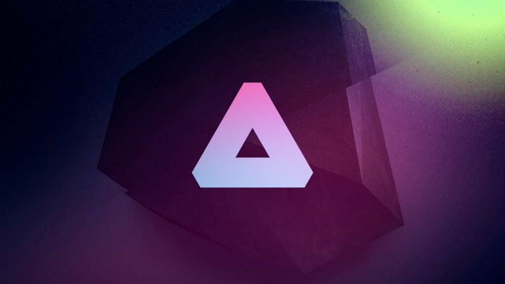 Geometric Stone Wallpaper: Dark Purple to Green Gradient Background