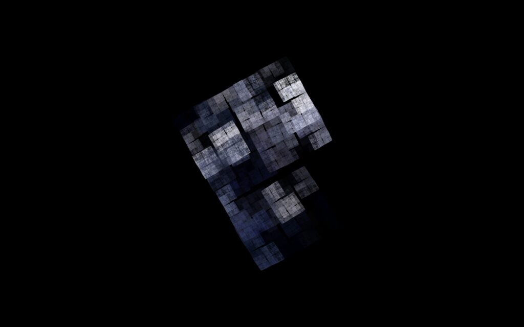 Geometric Gray Textured Squares Wallpaper on Black Background