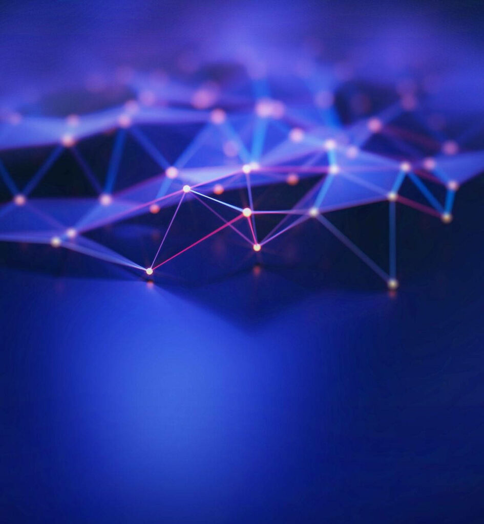 Dazzling Geometric Marvels: Vibrant Blue Android Wallpaper with Dotted Red Outlines