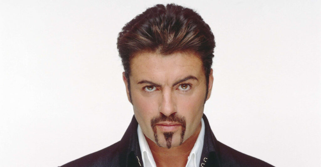 George Michael Close-Up Wallpaper: Confident & Stylish Background