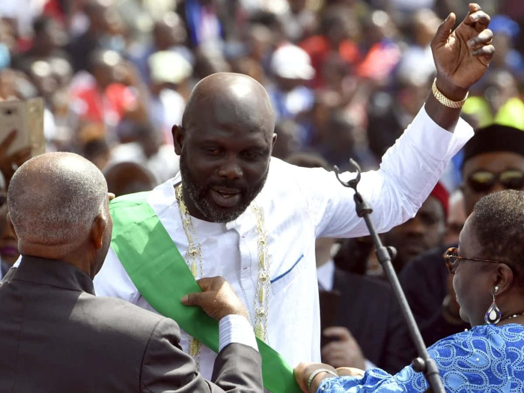 George Weah presidential swearing-in ceremony Liberia wallpaper official attire green sash