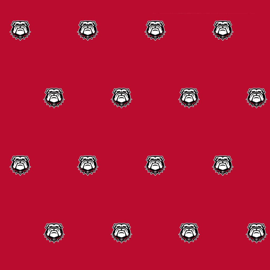 Georgia Bulldogs wallpaper with repeating mascot logo on vibrant red background for team pride