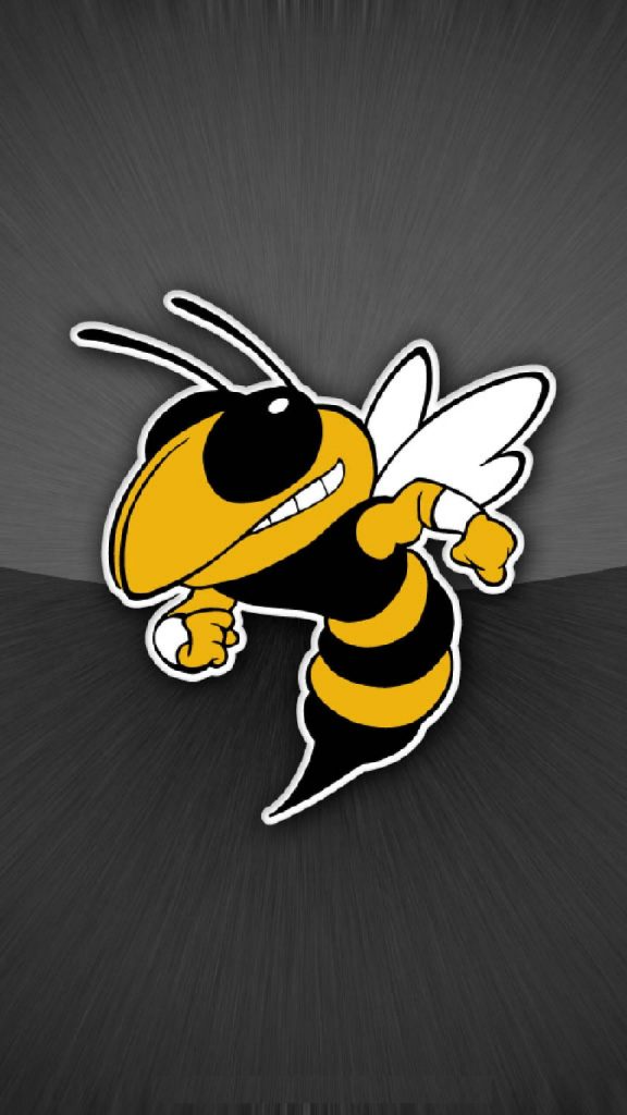 Georgia Tech Yellow Jackets wallpaper featuring dynamic Buzz mascot on dark radial background